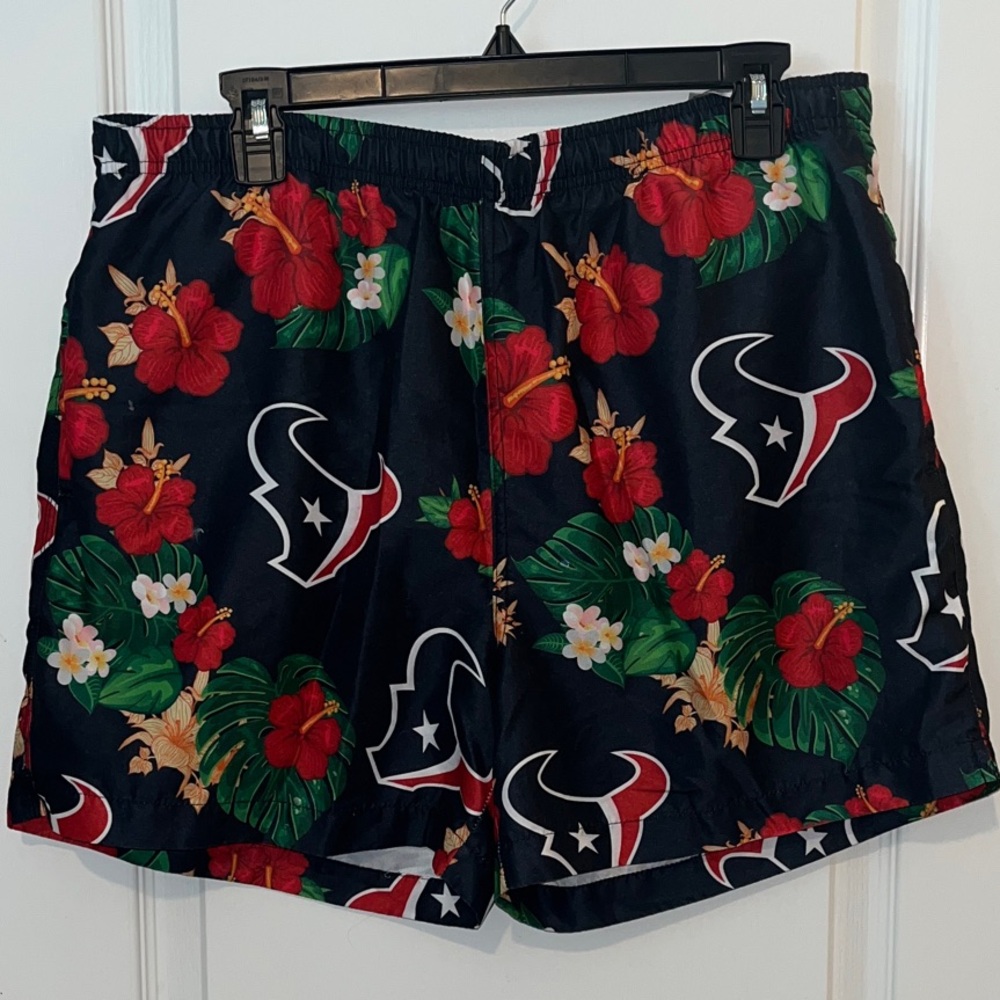 Floral, Texans swimming trunks